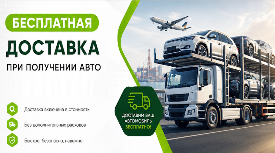 Акция! Бесплатная доставка по Чапаевске при получении авто